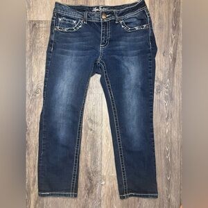 Love Indigo Y2K Women Denim Blue Jean Carpi Size 6 Embellished Pockets Preowned